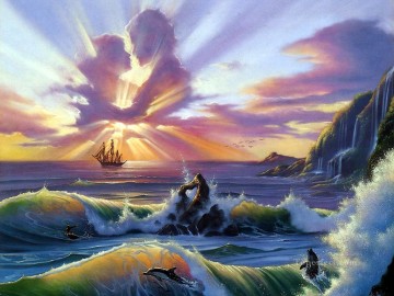 Fantasía Painting - amantes oceánicos fantasía